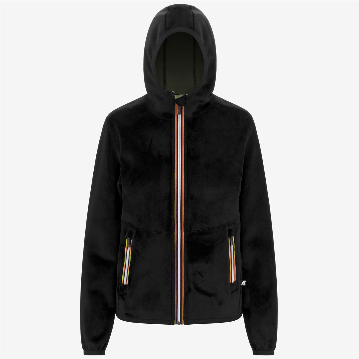 Fleece_Woman_LILY VELOUR POLAR DOUBLE_Jacket_Black P-Green S - Commercial 1