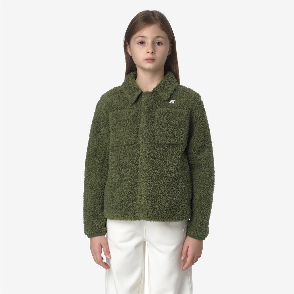 Green Sherpa Fleece Jacket for Boys with Reversible Design 02