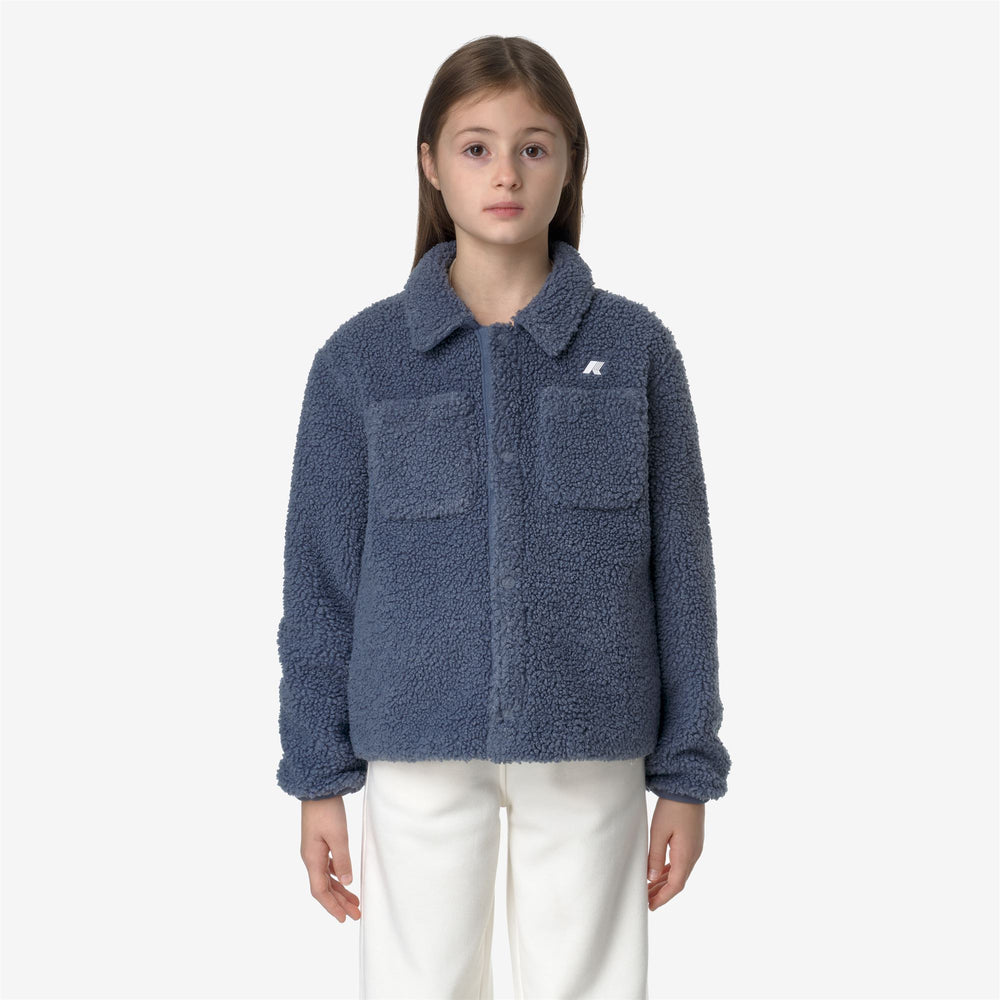 Grey Blue Boys' Warm Fleece Jacket with Sherpa Effect 02