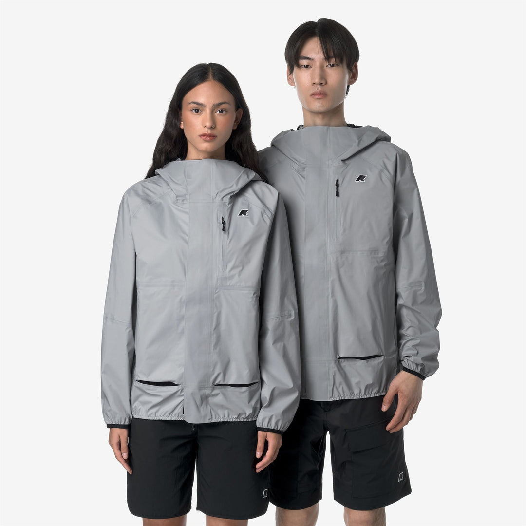 Chaqueta gris unisex para exteriores con tejido impermeable y transpirable main