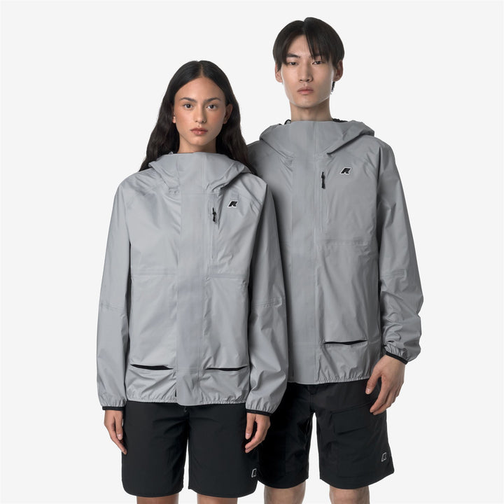 Chaqueta gris unisex para exteriores con tejido impermeable y transpirable 2