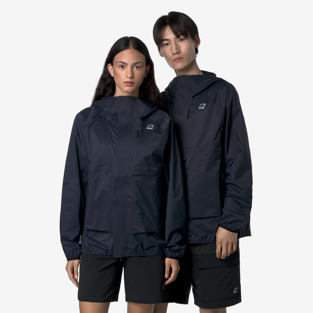 Chaqueta azul unisex para exteriores con tejido impermeable y transpirable main