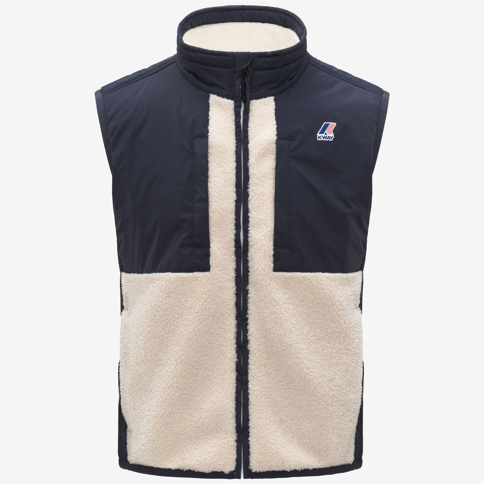 Fleece_UNISEX_VITAL 4.0 ORSETTO_Vest_Blue Depth-Ecru - Commercial 1