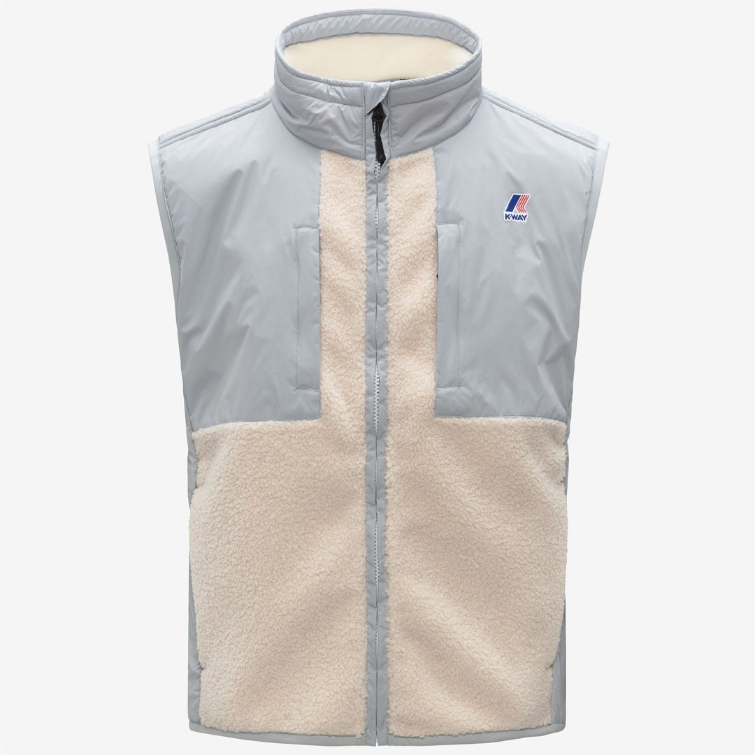Grey unisex fleece vest with PrimaLoft insulation and waterproof inserts 01