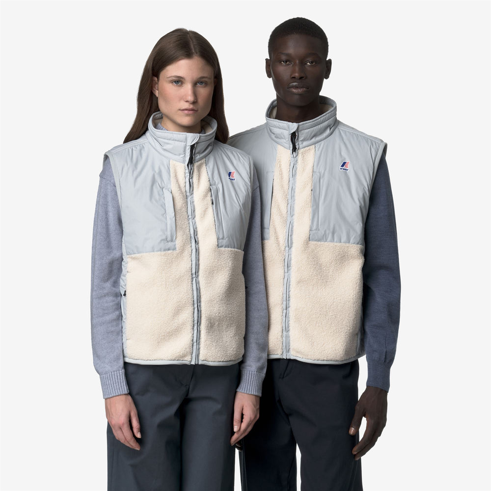 Grey unisex fleece vest with PrimaLoft insulation and waterproof inserts 02