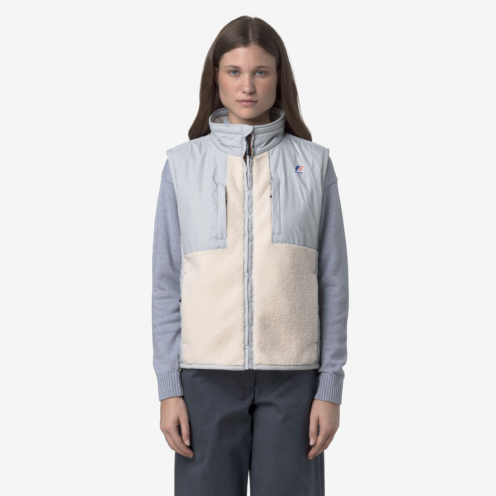 Gilet unisex in pile grigio con isolamento PrimaLoft e inserti impermeabili 02