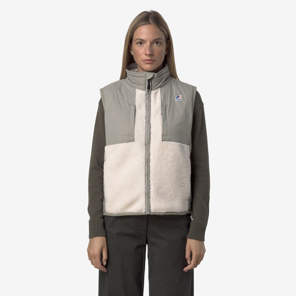 Green Unisex Insulated Fleece Vest with Sherpa Effect 02