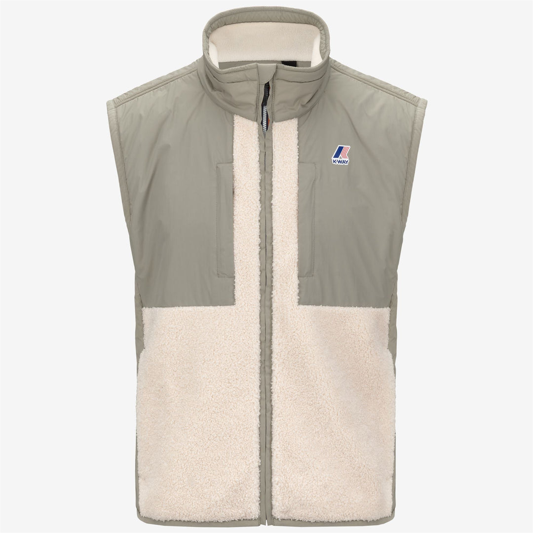 Green Unisex Insulated Fleece Vest with Sherpa Effect 01