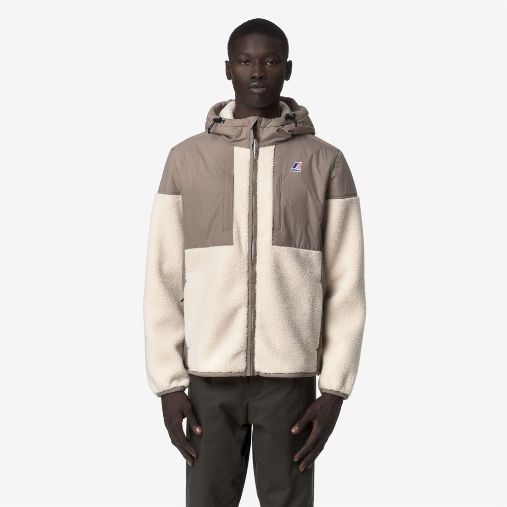 Giacca in pile con cappuccio unisex beige con isolamento PrimaLoft 02
