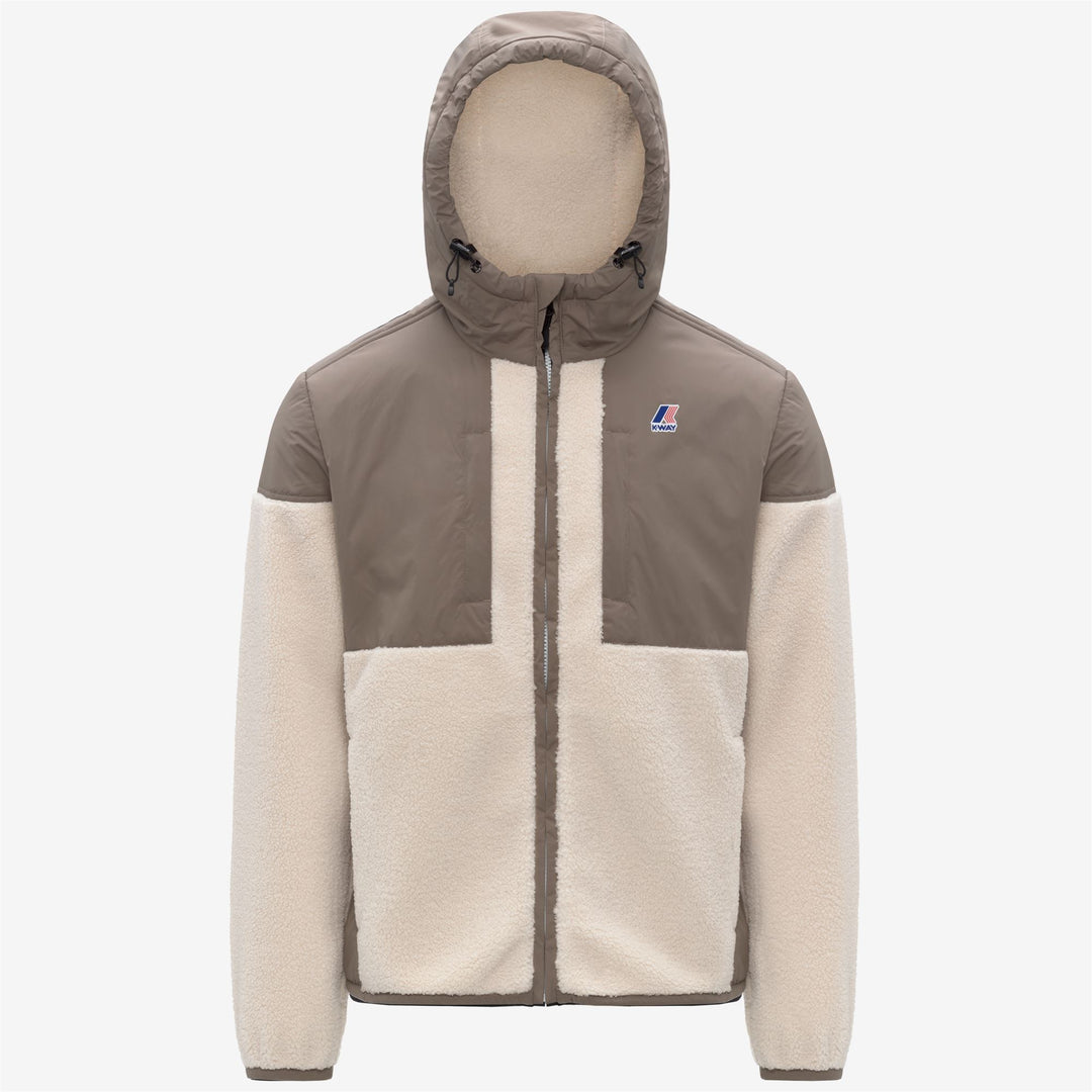 Giacca in pile con cappuccio unisex beige con isolamento PrimaLoft main
