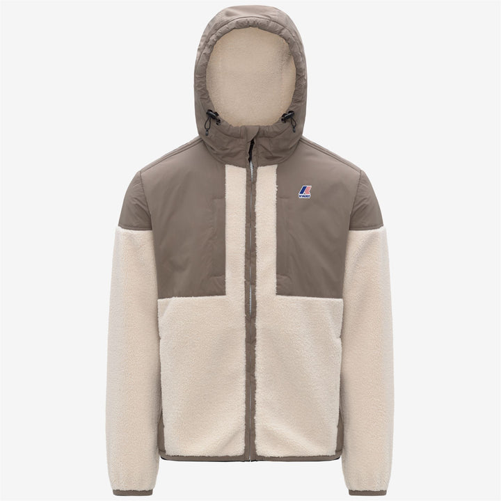 Giacca in pile con cappuccio unisex beige con isolamento PrimaLoft 1