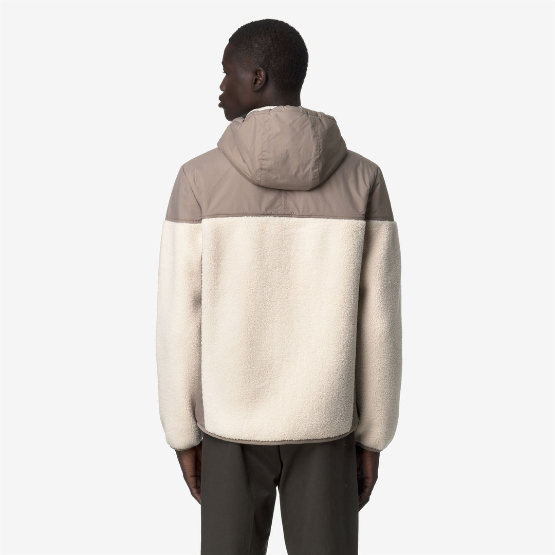 Giacca in pile con cappuccio unisex beige con isolamento PrimaLoft main