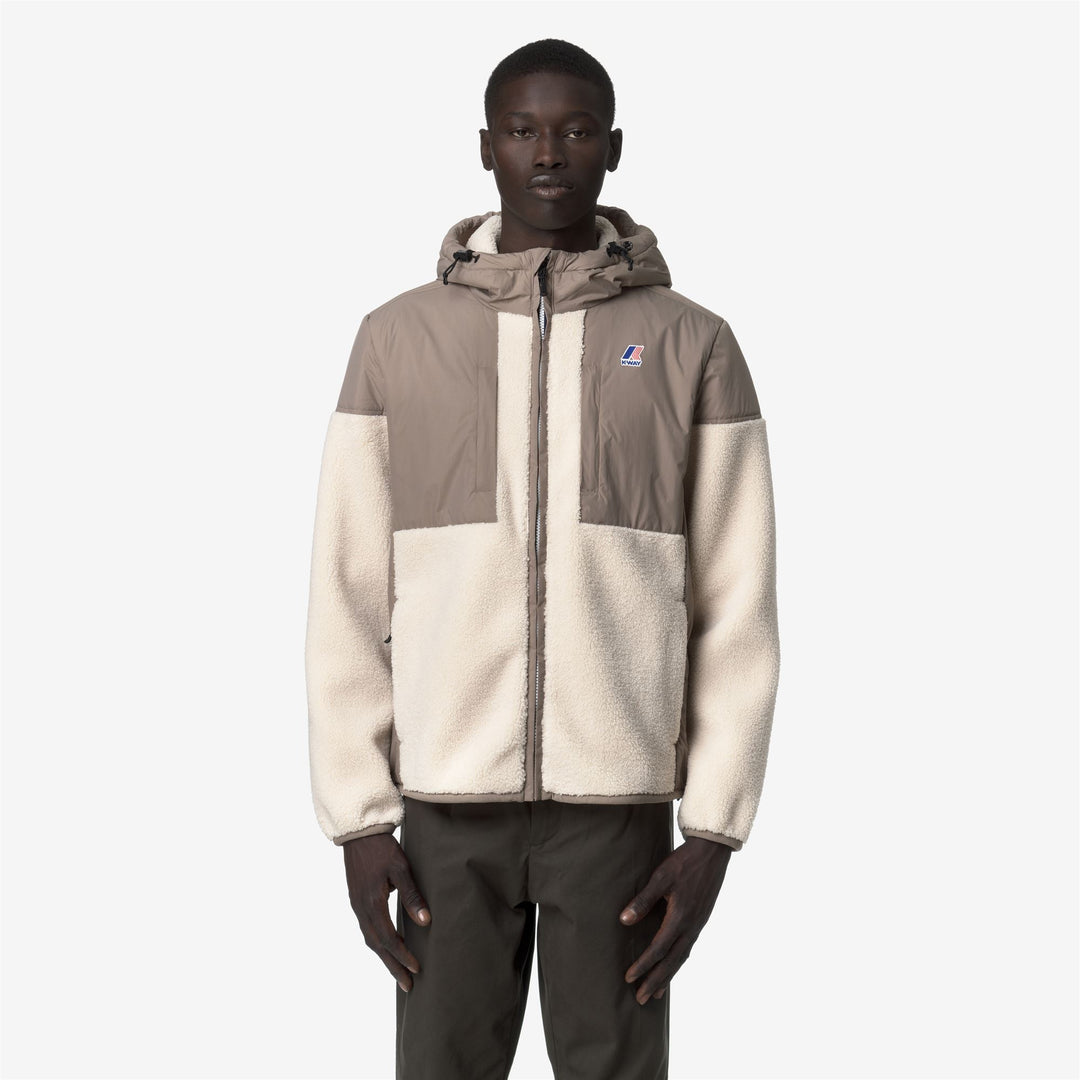 Giacca in pile con cappuccio unisex beige con isolamento PrimaLoft main