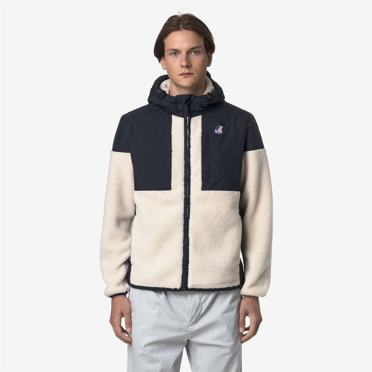 Fleece_UNISEX_SAMSON 4.0 ORSETTO_Hoodie Full Zip_Blue Depth-Ecru - Commercial 2