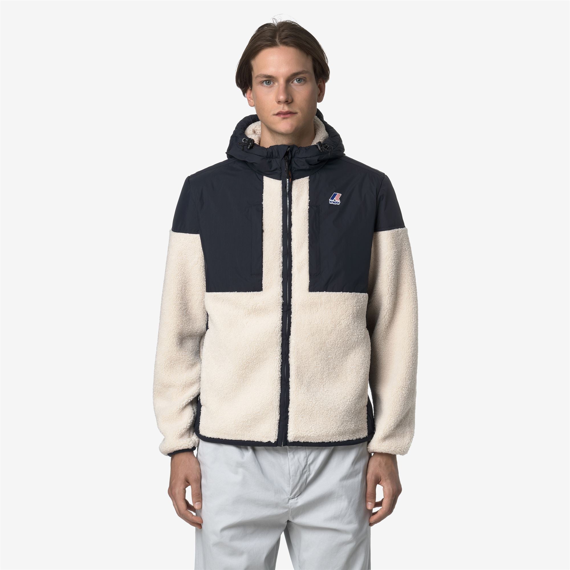 Fleece_UNISEX_SAMSON 4.0 ORSETTO_Hoodie Full Zip_Blue Depth-Ecru - Commercial 2