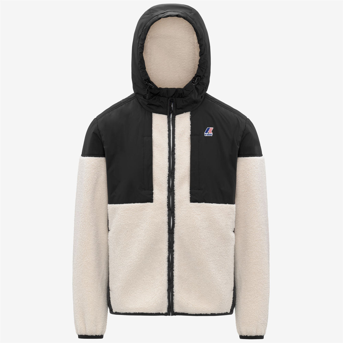 Fleece_UNISEX_SAMSON 4.0 ORSETTO_Hoodie Full Zip_Black Pure-Ecru - Commercial 1