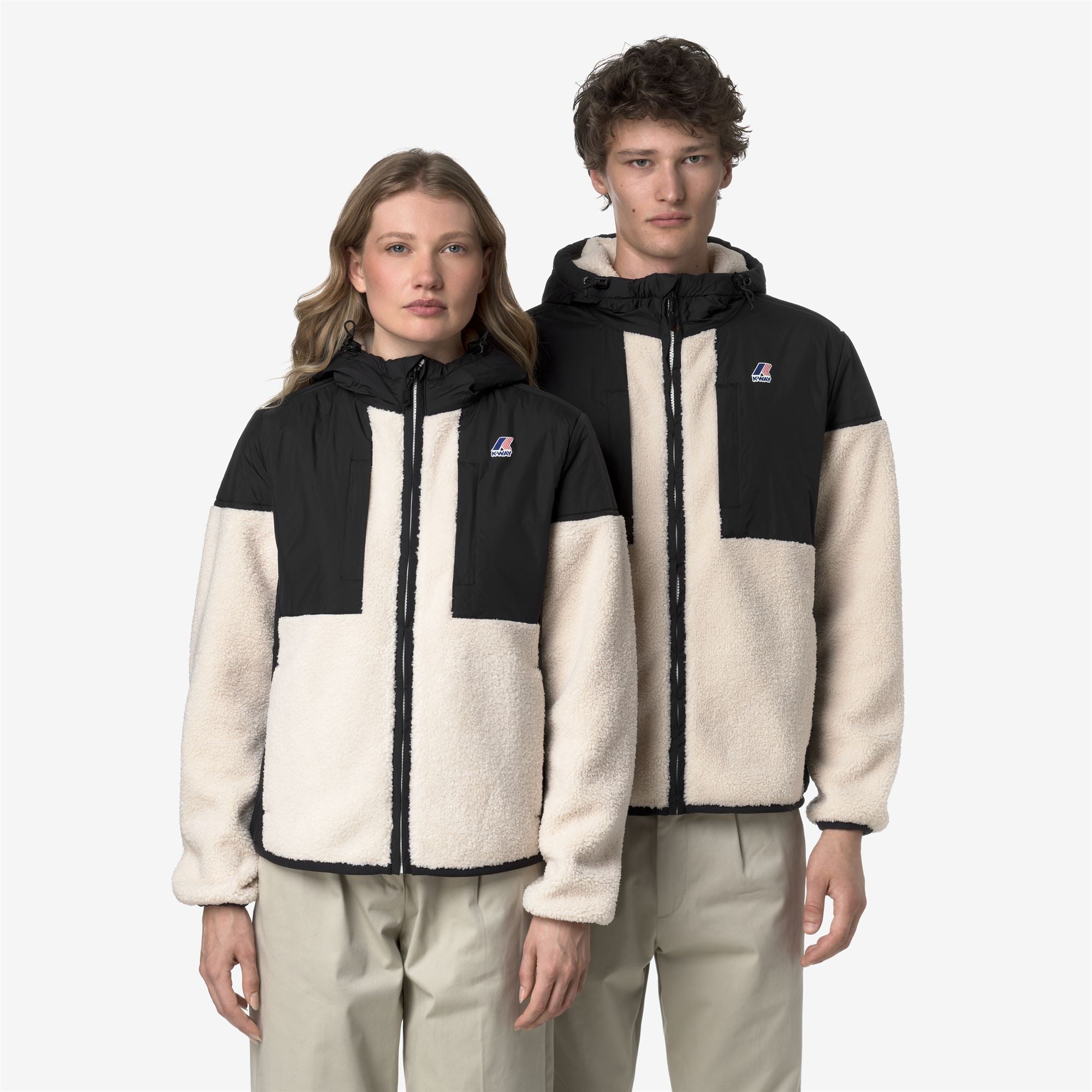 Fleece_UNISEX_SAMSON 4.0 ORSETTO_Hoodie Full Zip_Black Pure-Ecru - Commercial 7