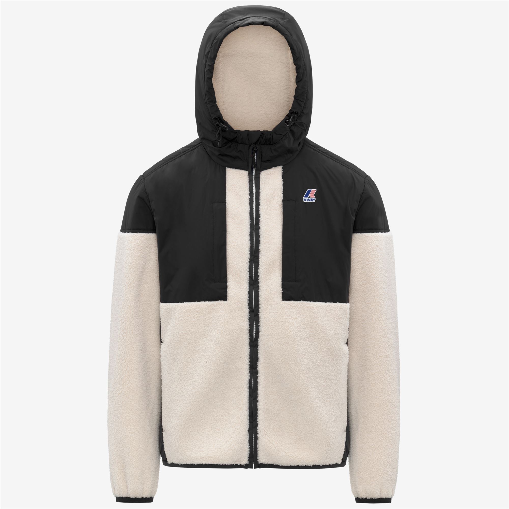 Fleece_UNISEX_SAMSON 4.0 ORSETTO_Hoodie Full Zip_Black Pure-Ecru - Commercial 1
