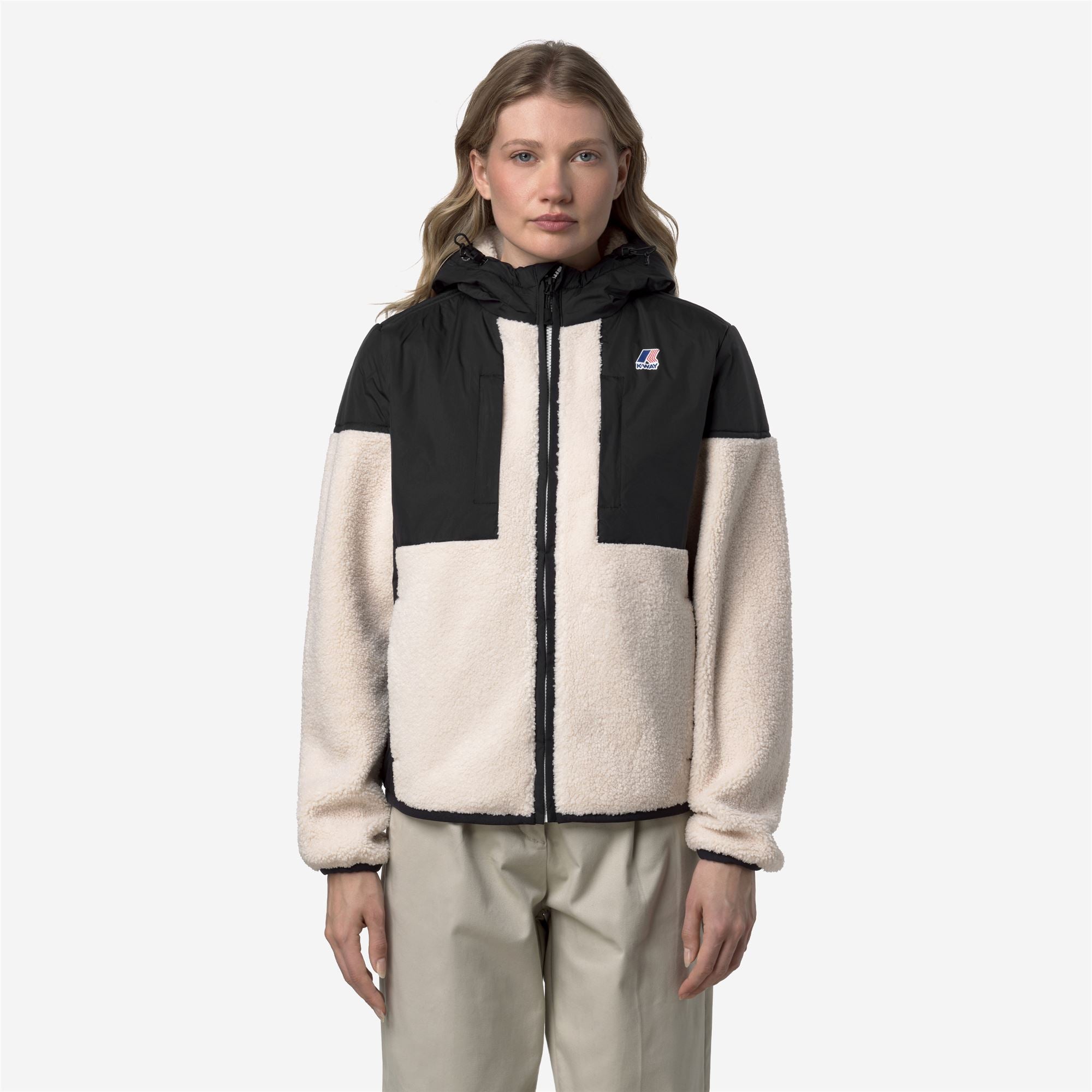 Fleece_UNISEX_SAMSON 4.0 ORSETTO_Hoodie Full Zip_Black Pure-Ecru - Commercial 4