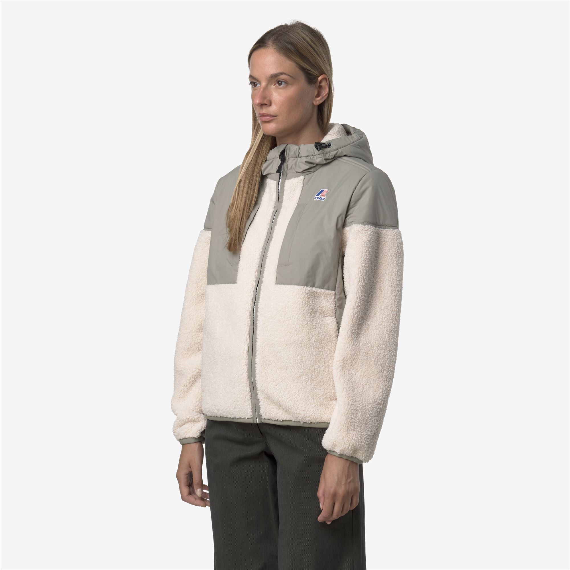 Fleece_UNISEX_SAMSON 4.0 ORSETTO_Hoodie Full Zip_Green Oak-Ecru - Commercial 5