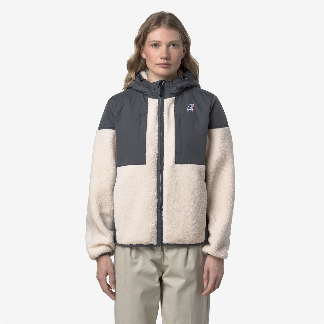 Sudadera unisex gris con cremallera completa, tejido Sherpa y acolchado PrimaLoft main