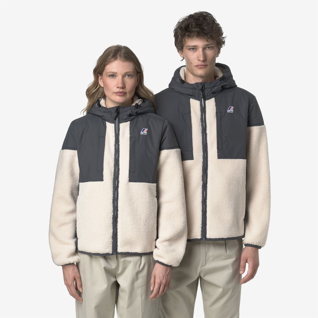 Sudadera unisex gris con cremallera completa, tejido Sherpa y acolchado PrimaLoft main