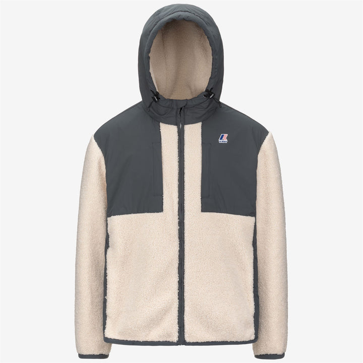 Sudadera unisex gris con cremallera completa, tejido Sherpa y acolchado PrimaLoft 1