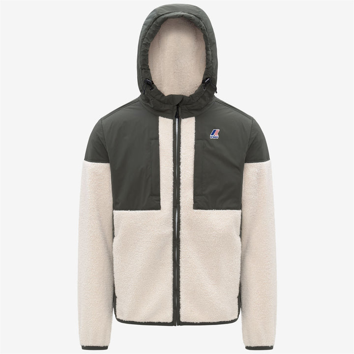 Sudadera unisex verde con capucha de forro polar Sherpa y aislamiento PrimaLoft 1