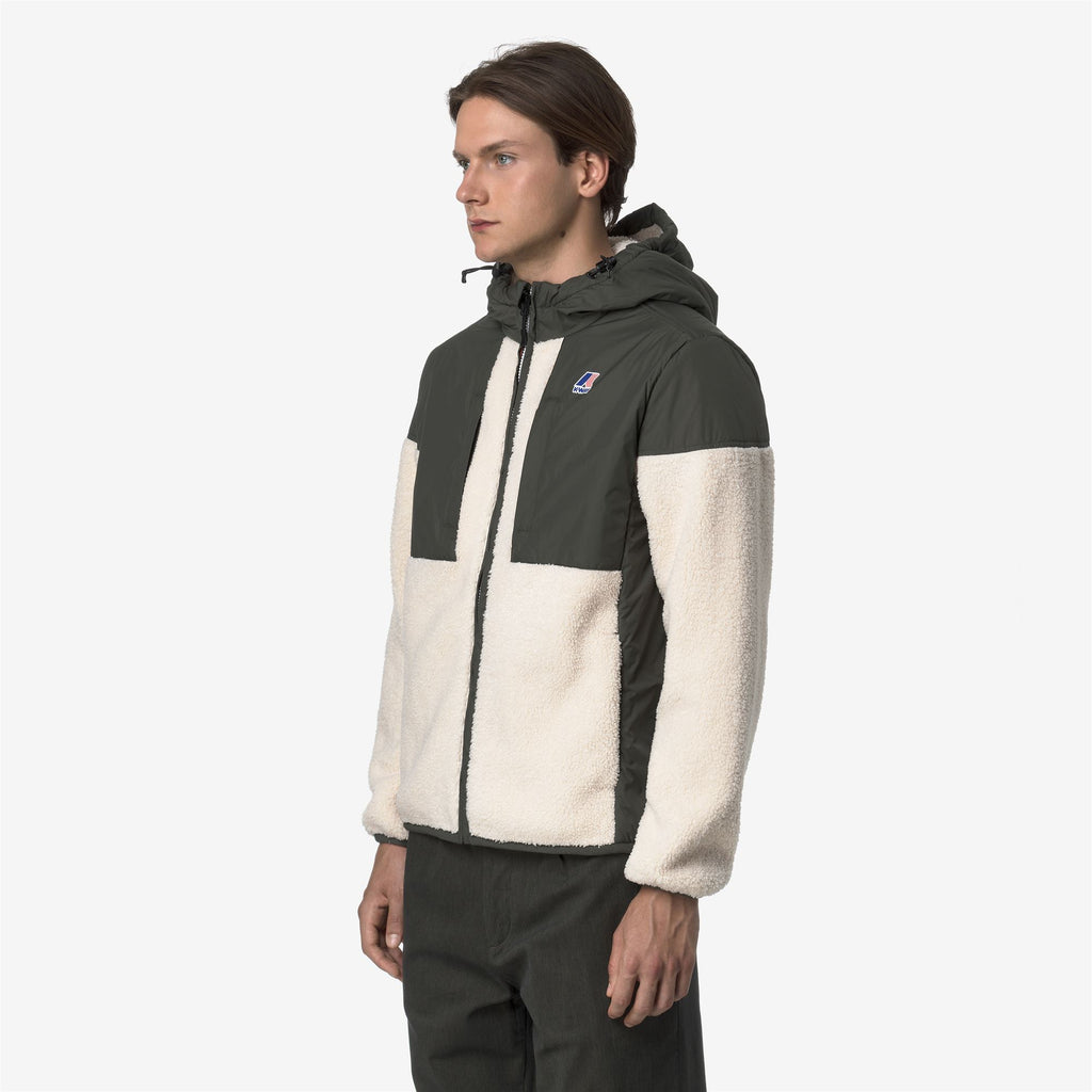 Fleece_UNISEX_SAMSON 4.0 ORSETTO_Hoodie Full Zip_GREEN BLACKISH--Ecru - Commercial 4