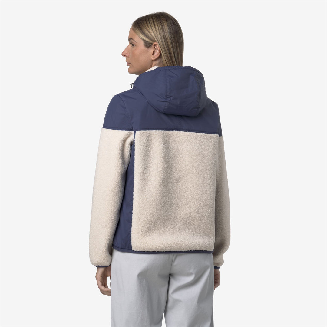 Sudadera con capucha unisex de forro polar azul oscuro con inserciones y acolchado impermeables main