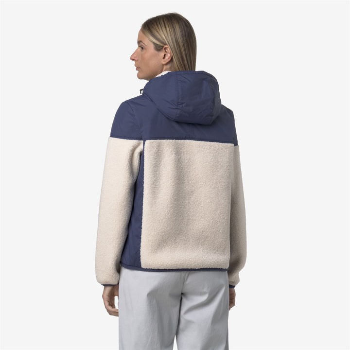 Sudadera con capucha unisex de forro polar azul oscuro con inserciones y acolchado impermeables 5