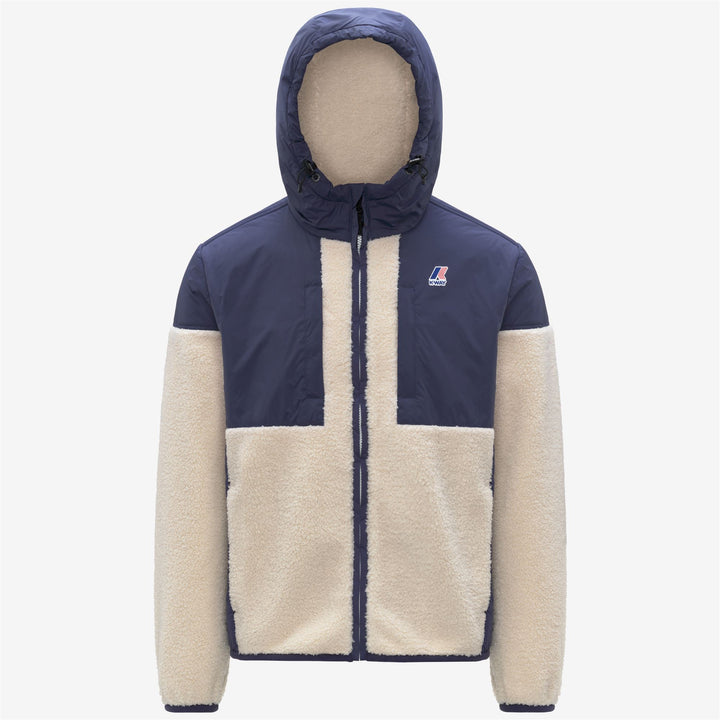 Sudadera con capucha unisex de forro polar azul oscuro con inserciones y acolchado impermeables 1