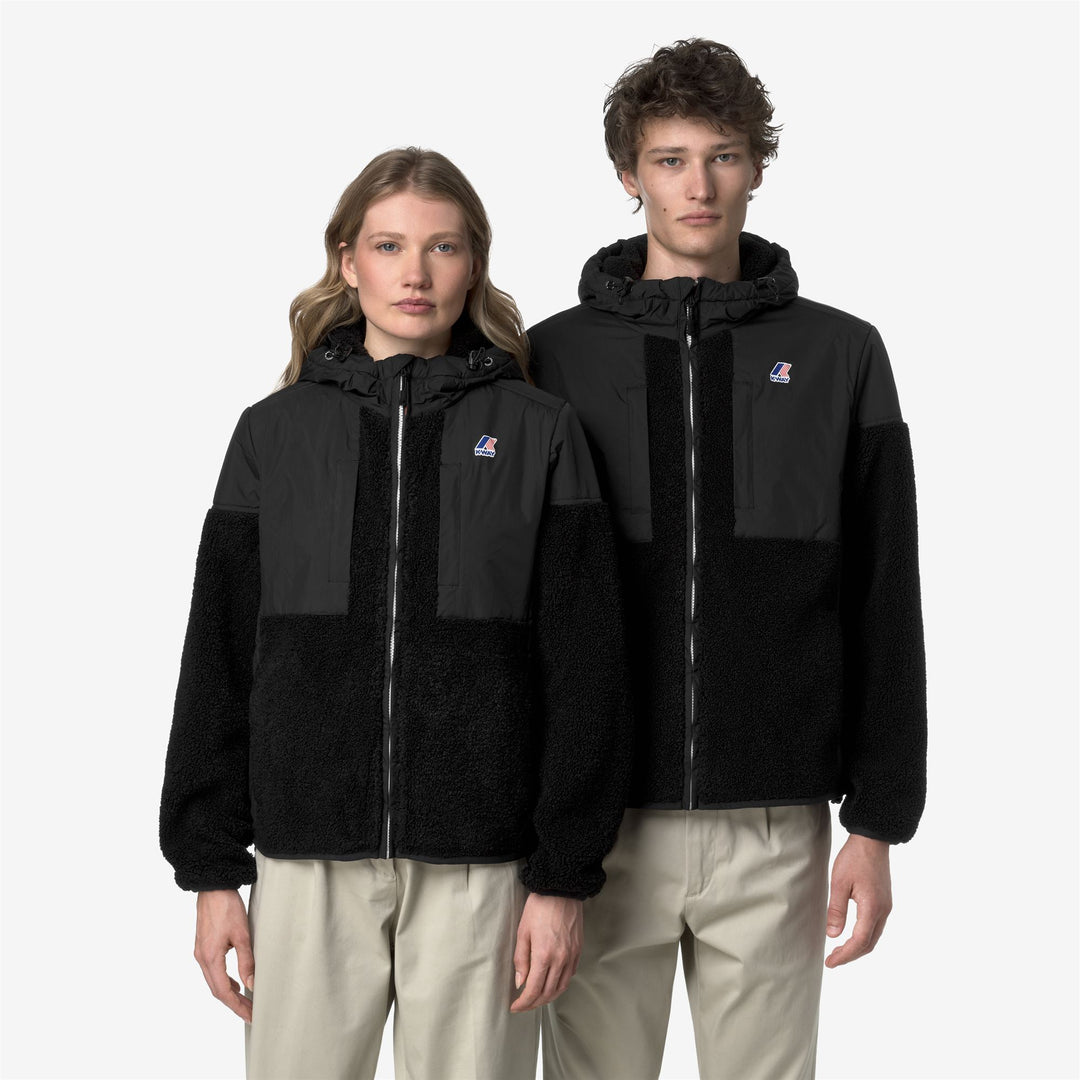 Sudadera unisex negra con capucha, cremallera y forro polar con aislamiento PrimaLoft main