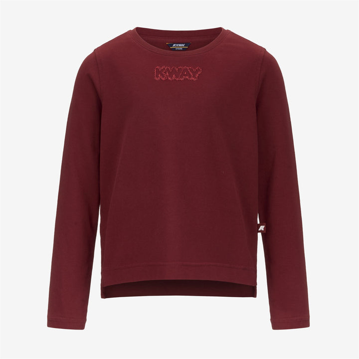 T-shirt rossa in cotone per bambina con scritte lucide 1