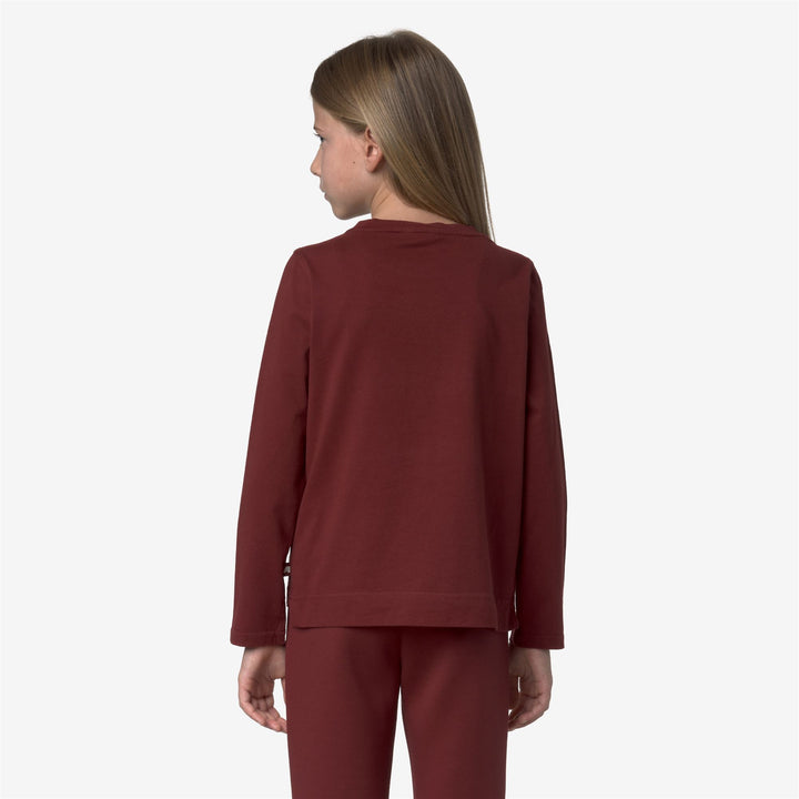 T-shirt rossa in cotone per bambina con scritte lucide 5