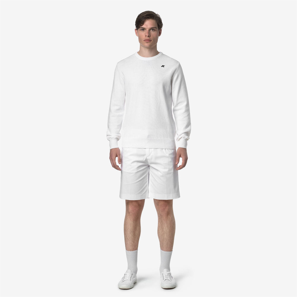 Pantaloni Corti Chino da Golf Uomo Grigio Bianco con Cotone Elasticizzato 02