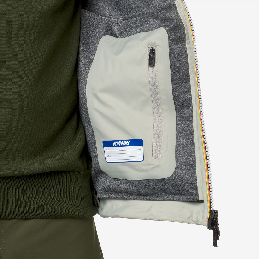 Beige Grey Men's Urban Short Jacket with Waterproof Protection main