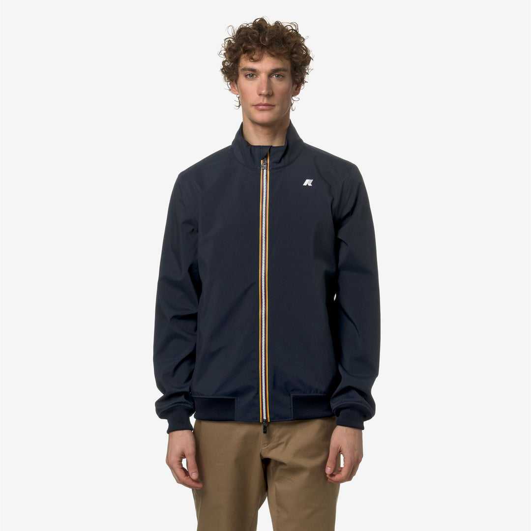 Chaqueta corta azul para hombre, casual y resistente al agua 01