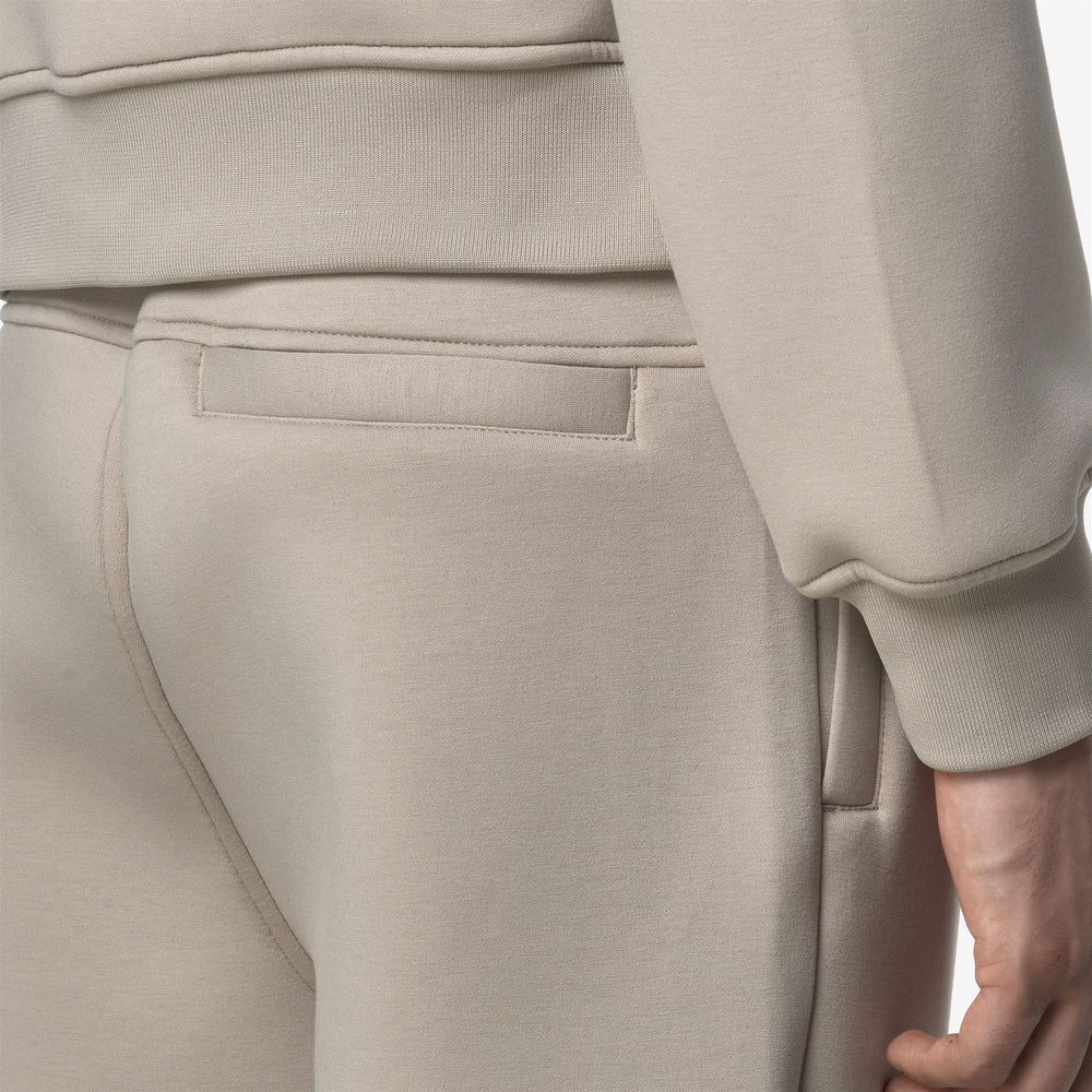 Beige Men's Sport Trousers with Elastic Drawstring Waist 02