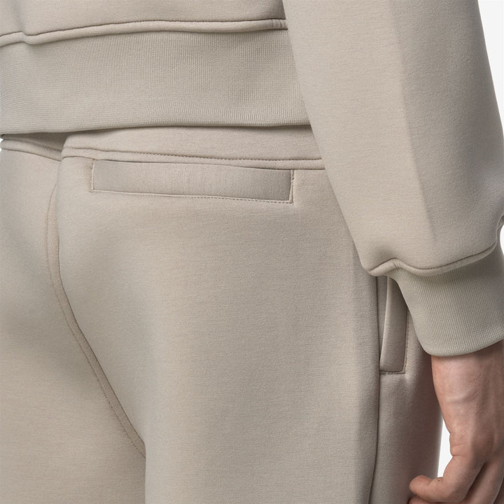 Beige Men's Sport Trousers with Elastic Drawstring Waist 2