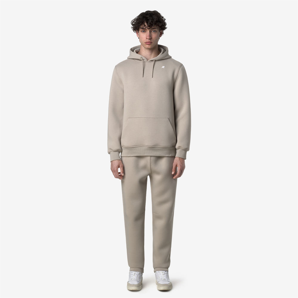 Beige Men's Sport Trousers with Elastic Drawstring Waist 02