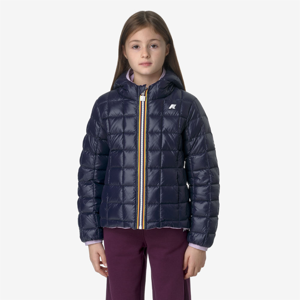 Violet Girl's Reversible Cold Buster Short Jacket with Down Insulation 02