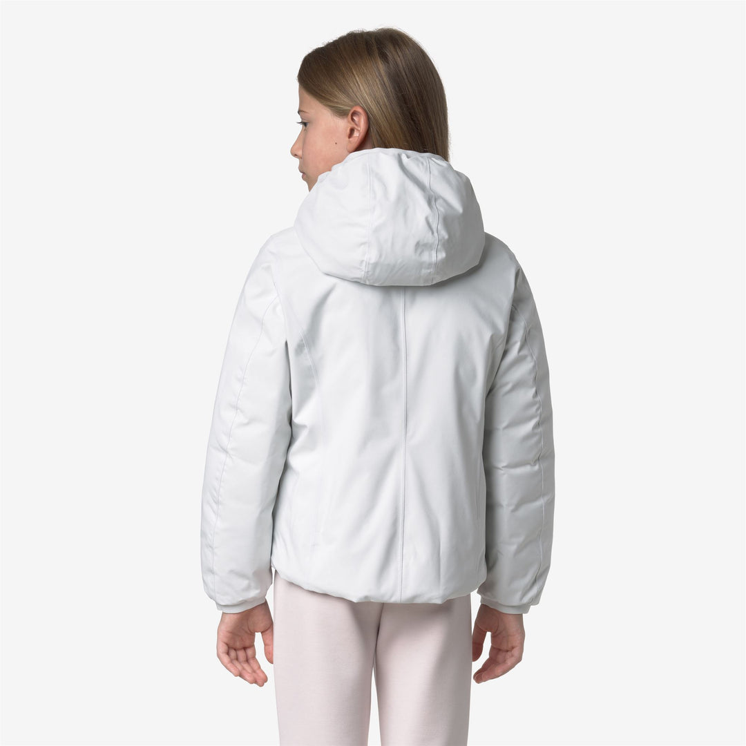 White Girls' Reversible Short Winter Jacket with PrimaLoft Insulation main
