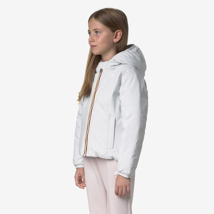 White Girls' Reversible Short Winter Jacket with PrimaLoft Insulation 5