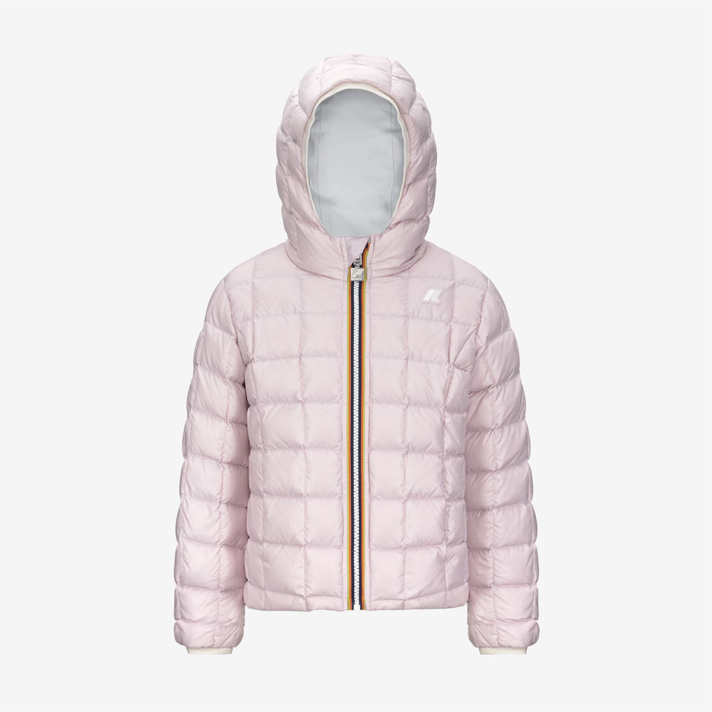 Giacca invernale corta reversibile bianca per ragazze con isolamento PrimaLoft 02