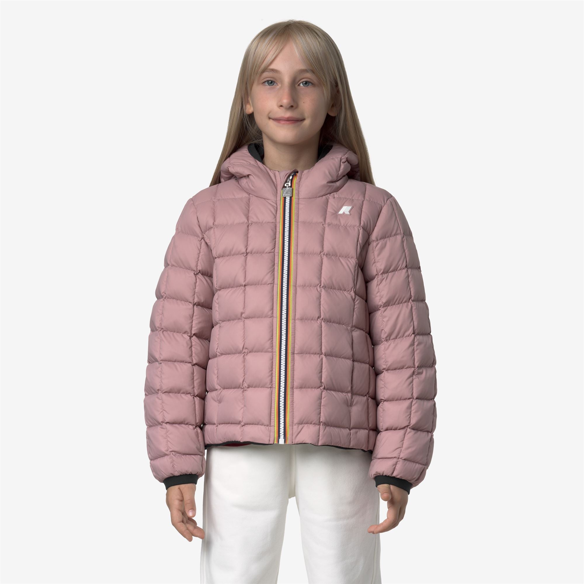 Jackets_GIRL_P. LILY ST THERMO DOUBLE_Short_Black Pure - Rose Pinkish - Commercial 7