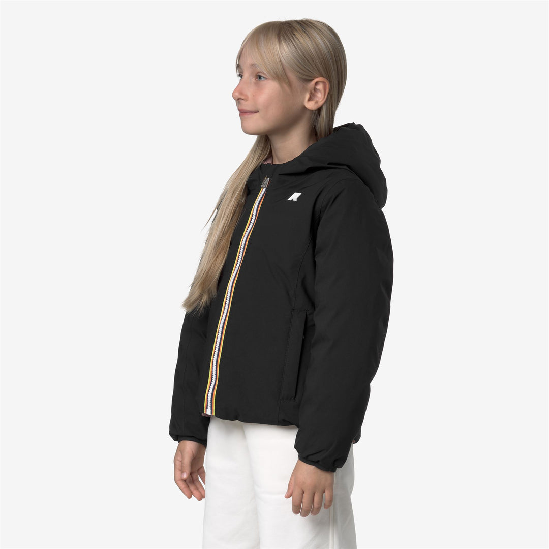 Giacca invernale reversibile nera e rosa per bambine con isolamento PrimaLoft main