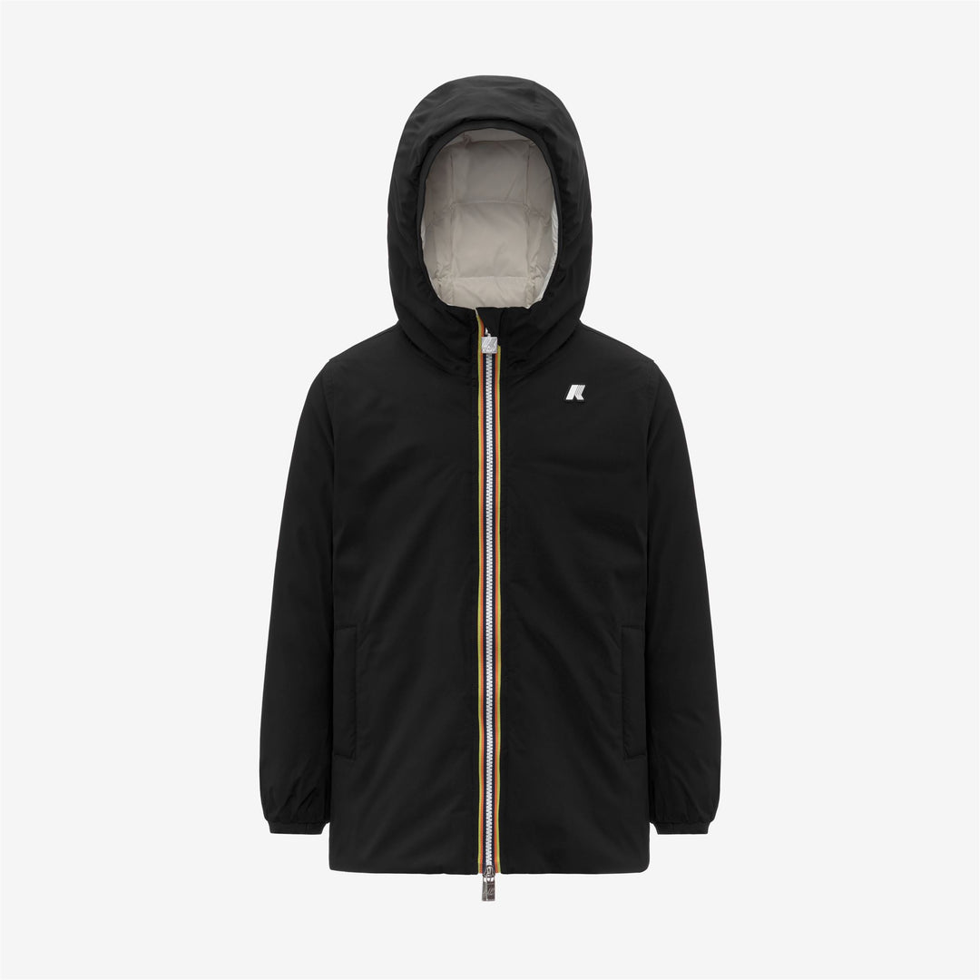 Giacca invernale reversibile da bambina nera con imbottitura in piuma 01