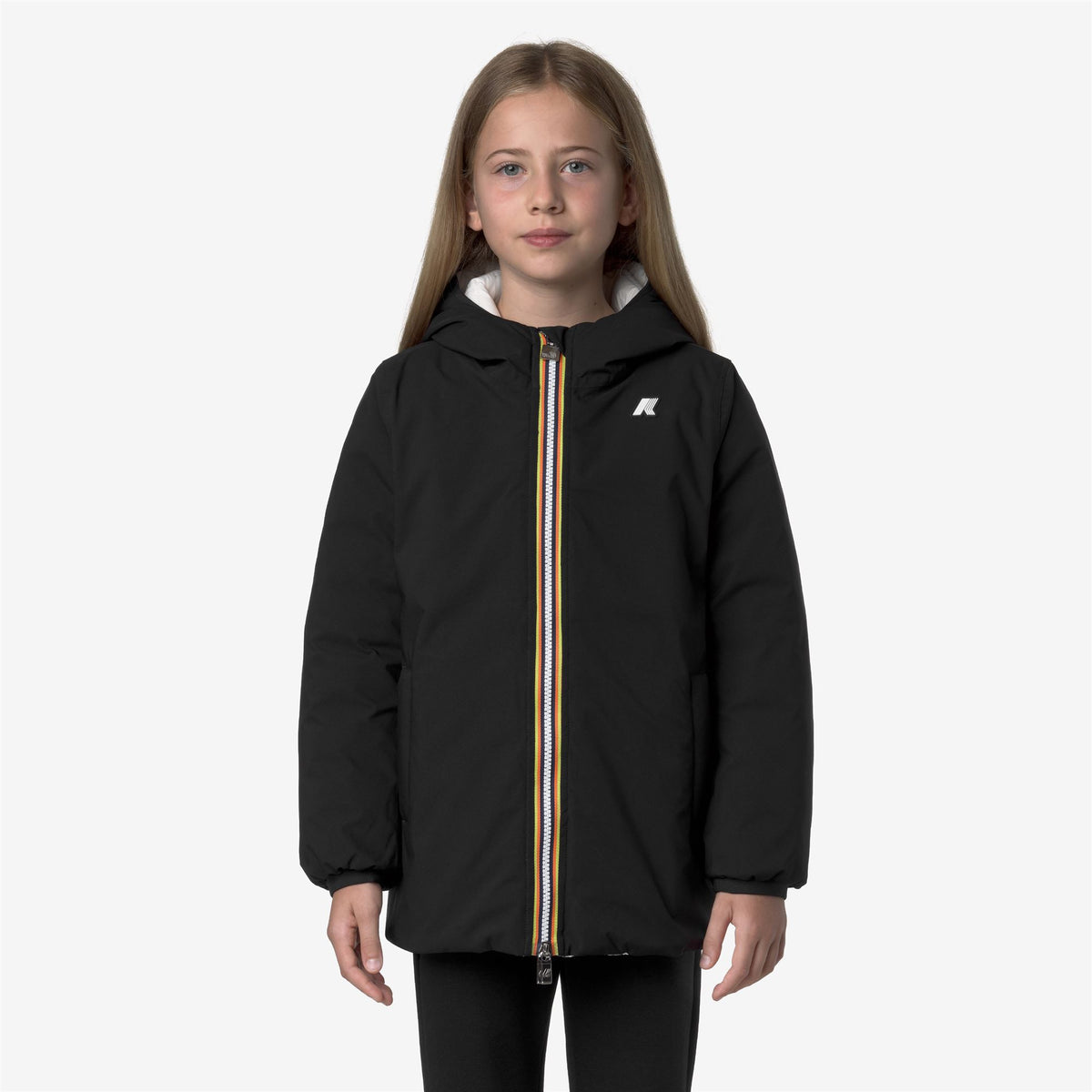 Jackets_GIRL_P. SOPHIE ST THERMO DOUBLE_Mid_Black Pure - White Gardenia - Commercial 4