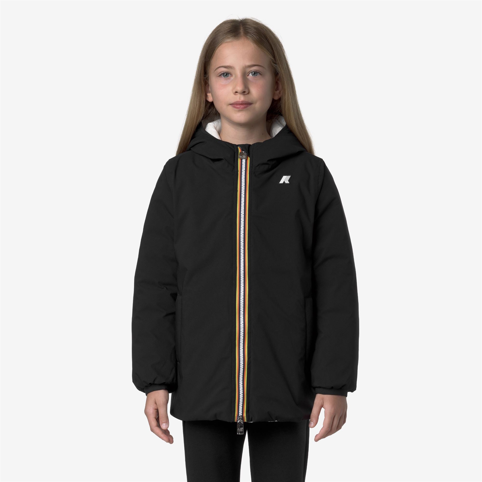Jackets_GIRL_P. SOPHIE ST THERMO DOUBLE_Mid_Black Pure - White Gardenia - Commercial 3